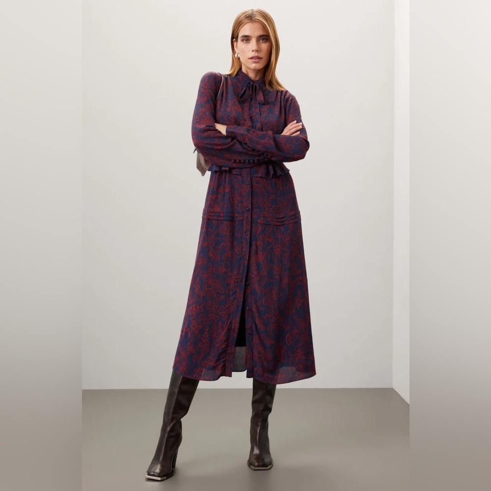 Jason Wu Navy and Red Floral Dress